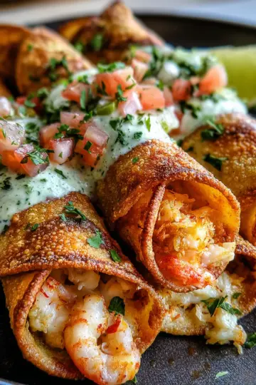 Crispy Crab And Shrimp Queso Taquitos