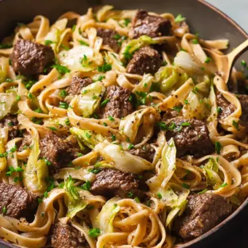 Garlicky Beef and Cabbage Noodles