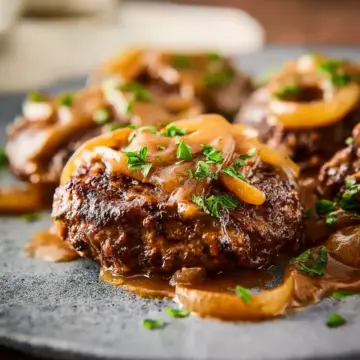 Hamburger Steak with Onions and Gravy