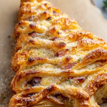 Cheesy Ham Puff Pastry Christmas Tree