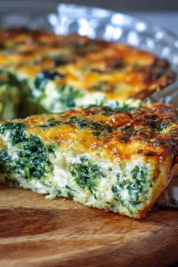 Crustless Cottage Cheese Quiche with Spinach