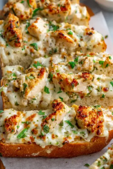 The Viral Chicken Alfredo Garlic Bread I'm Obsessed With