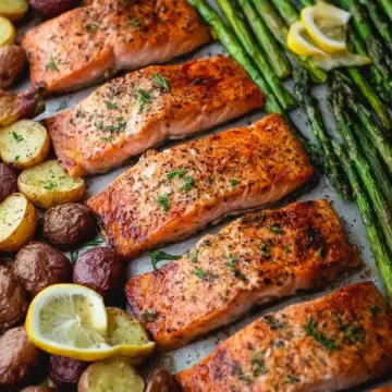 Sheet Pan Salmon and Asparagus with Potatoes