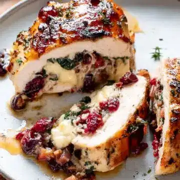 Cranberry Brie Stuffed Chicken Breasts