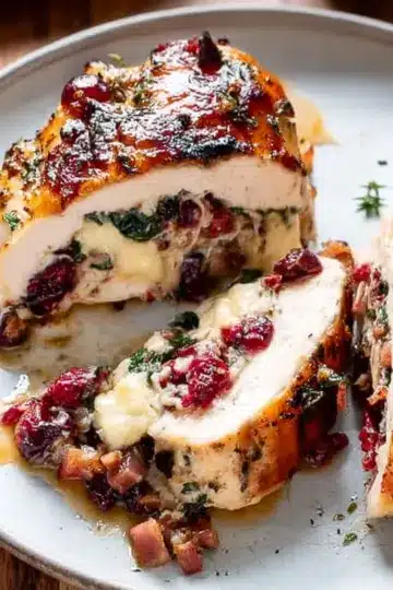 Cranberry Brie Stuffed Chicken Breasts