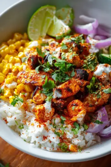 Street Corn Chicken Rice Bowl