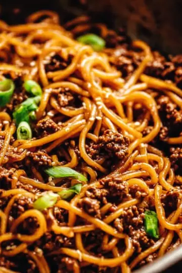 Mongolian Ground Beef Noodles