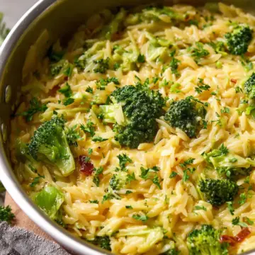 Broccoli Cheddar Orzo Recipe