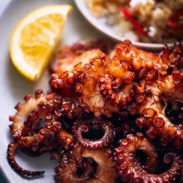 Crispy marinated baby octopus