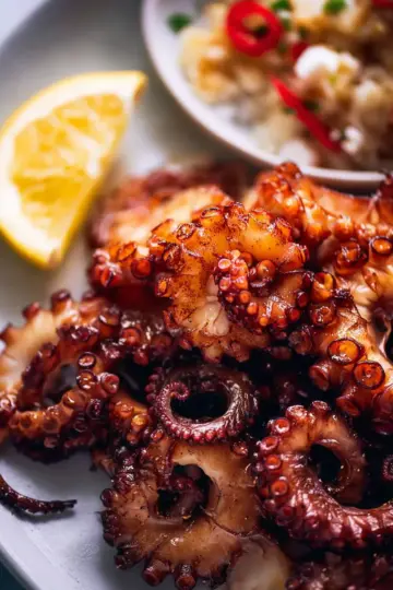 Crispy marinated baby octopus