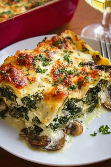 Ultra-Creamy Spinach and Mushroom Lasagna Recipe