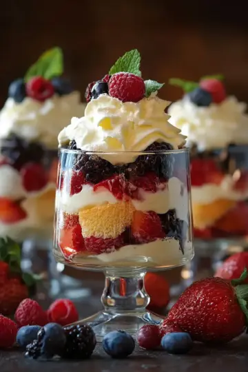 Delightful Mini Trifles with Fresh Fruits and Cream