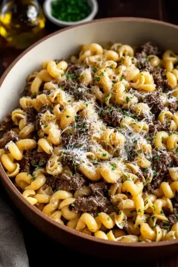 One Pot Beef and Garlic Butter Pasta