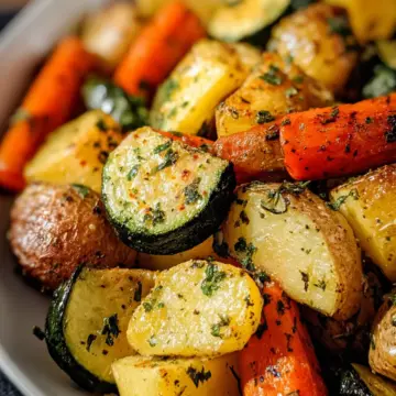 Garlic Herb Roasted Potatoes Carrots and Zucchini