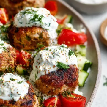 Greek Turkey Meatballs with Tzatziki