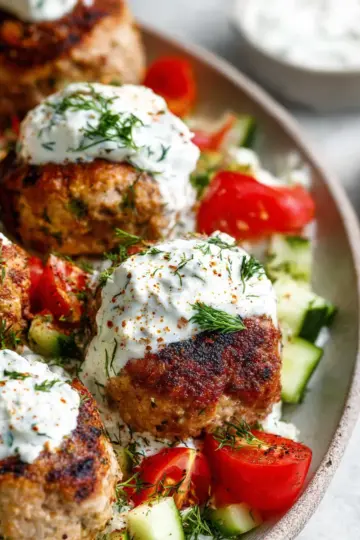 Greek Turkey Meatballs with Tzatziki