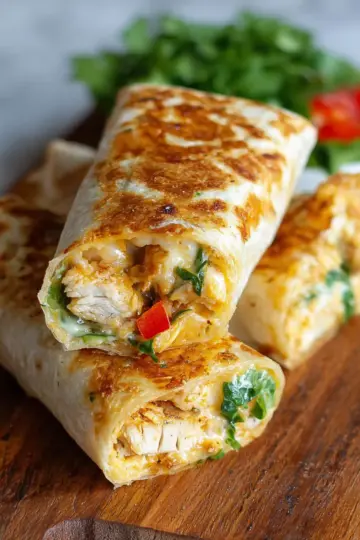 Cheesy Garlic Chicken Wraps