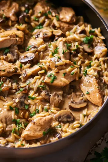 Creamy One-Pot Chicken Marsala Orzo