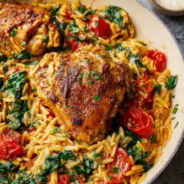 Tuscan Chicken and Orzo One Pan Recipe
