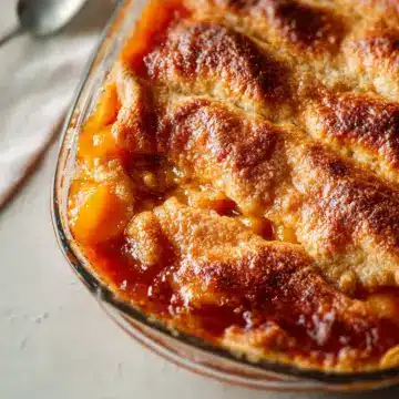 Double Crust Soul Food Peach Cobbler With Canned Peaches