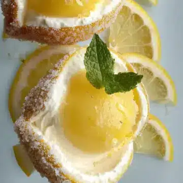 Sorbetto di Limone Dressed Up in a Frozen Lemon Shell
