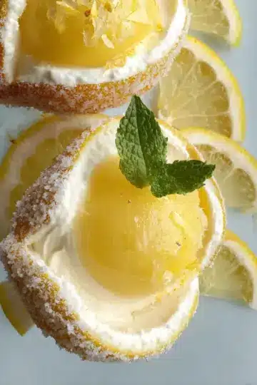 Sorbetto di Limone Dressed Up in a Frozen Lemon Shell