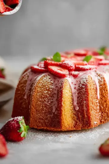 Fresh Strawberry Pound Cake Recipe