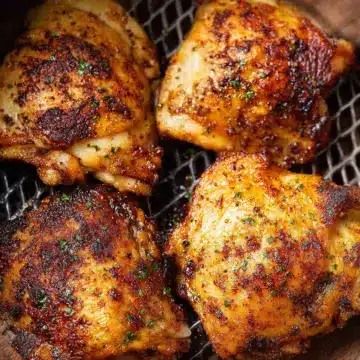 Air Fryer Chicken Thighs - Super Crispy!