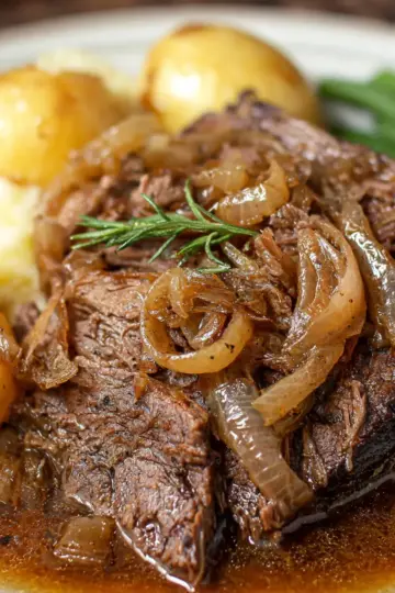 French Onion Pot Roast (Slow Cooker or Oven!)